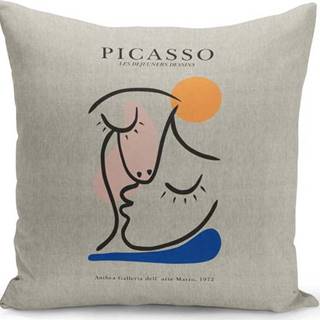 Polštář s výplní Kate Louise Picasso Kiss, 43 x 43 cm