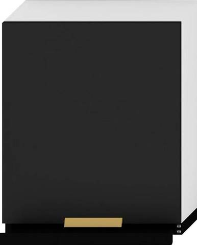 Kuchyňská Skříňka Denis W60/68 Slim Pl S Černou Digestoří černá mat continental/bílá
