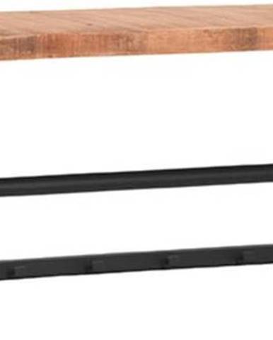 Černá kovová lavice s dřevěnou deskou LABEL51 Kapstok