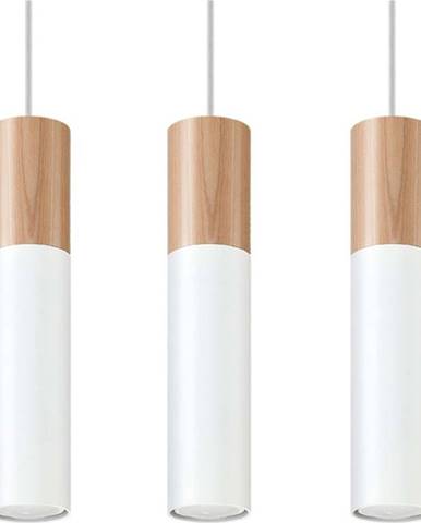 Bílé závěsné svítidlo Nice Lamps Paul, délka 40 cm