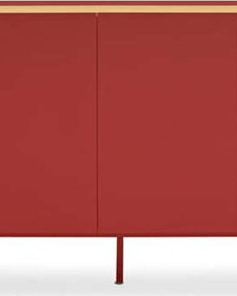 Teulat Tmavě červená komoda Teulat Arista, šířka 165 cm