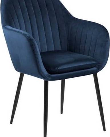 Tmavě modrá jídelní židle s kovovým podnožím Bonami Essentials Emilia