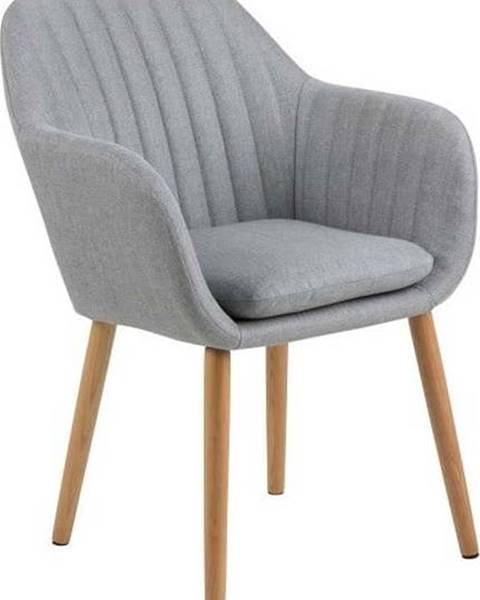 loomi.design Světle šedá jídelní židle s dřevěným podnožím Bonami Essentials Emilia