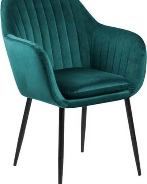 loomi.design Zelená jídelní židle s kovovým podnožím Bonami Essentials Emilia