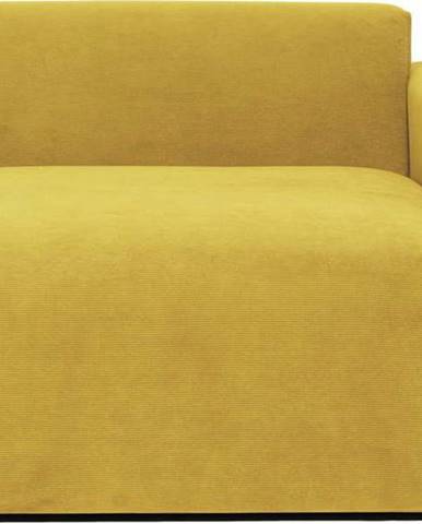 Hořčicově žlutý modul lenošky k manšestrové pohovce Scandic Sting, pravý roh