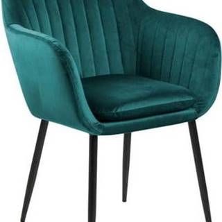 Zelená jídelní židle s kovovým podnožím Bonami Essentials Emilia