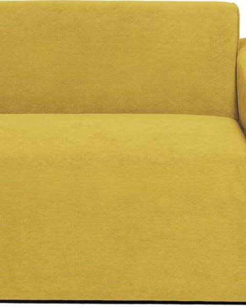 Scandic Hořčicově žlutý koncový modul manšestrové pohovky Scandic Sting, 124 cm, pravý roh