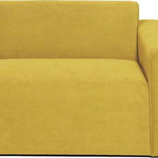 Hořčicově žlutý koncový modul manšestrové pohovky Scandic Sting, 124 cm, pravý roh