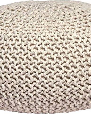 Krémový pletený puf LABEL51 Knitted XL