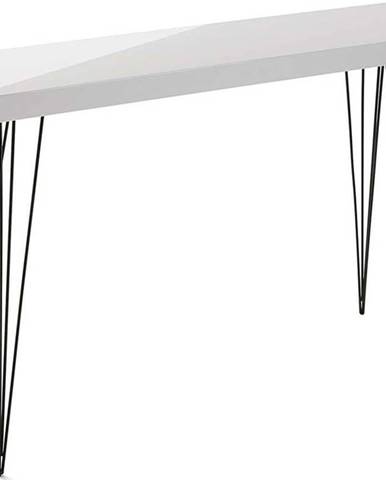 Bílý dřevěný stolek Versa Dallas, 110 x 25 cm