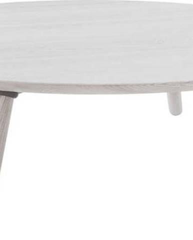Bílý konferenční stolek z jasanového dřeva Ragaba Contrast Slice, ⌀ 100 cm