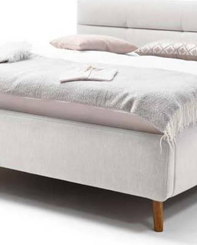 Světle šedá dvoulůžková postel s roštem a úložným prostorem Meise Möbel Lotte, 180 x 200 cm