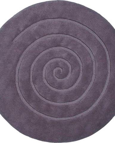 Šedý vlněný koberec Think Rugs Spiral, ⌀ 140 cm