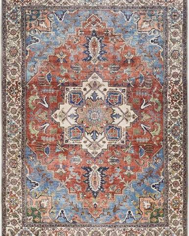 Hnědo-červený koberec s podílem bavlny Universal Haria, 140 x 200 cm