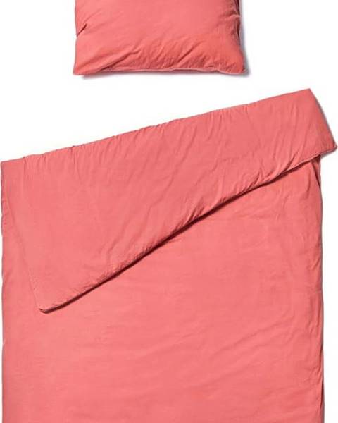 Le Bonom Korálově růžové bavlněné povlečení na jednoůžko Bonami Selection, 140 x 220 cm