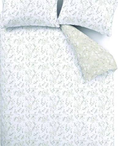 Bílo-béžové povlečení z egyptské bavlny Bianca Akari, 135 x 200 cm