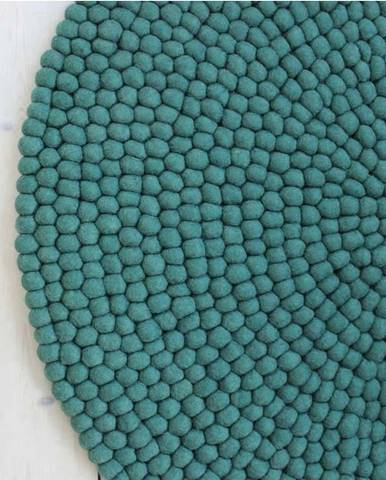 Zelený kuličkový vlněný koberec Wooldot Ball Rugs, ⌀ 140 cm