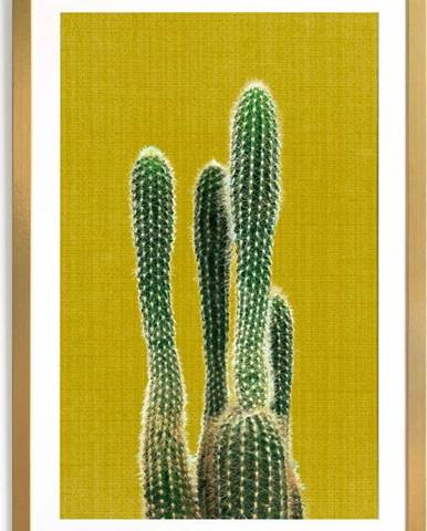Obraz Surdic Mustard Background Cactus, 40 x 60 cm