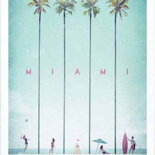 Plakát Travelposter Miami, A3