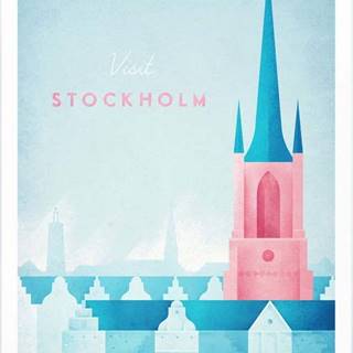 Plakát Travelposter Stockholm, 30 x 40 cm