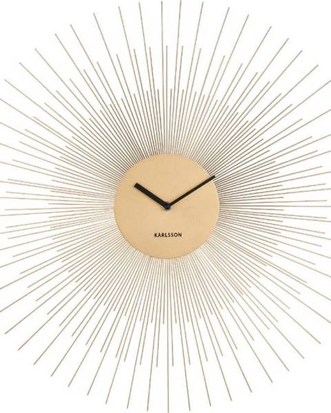 Karlsson Nástěnné hodiny ve zlaté barvě Karlsson Peony Large, ø 60 cm