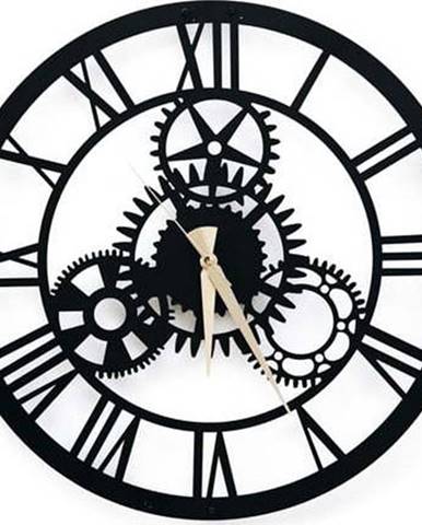 Černé nástěnné hodiny Davin Clock, ⌀ 48 cm