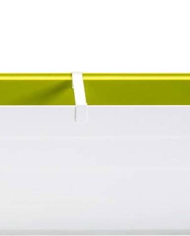 Bílo-zelený samozavlažovací truhlík Plastia Berberis , délka 59 cm