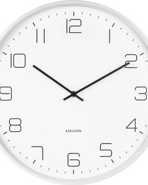 Karlsson Bílé nástěnné hodiny Karlsson Lofty, ø 40 cm