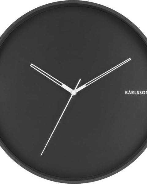 Karlsson Černé nástěnné hodiny Karlsson Hue, ø 40 cm