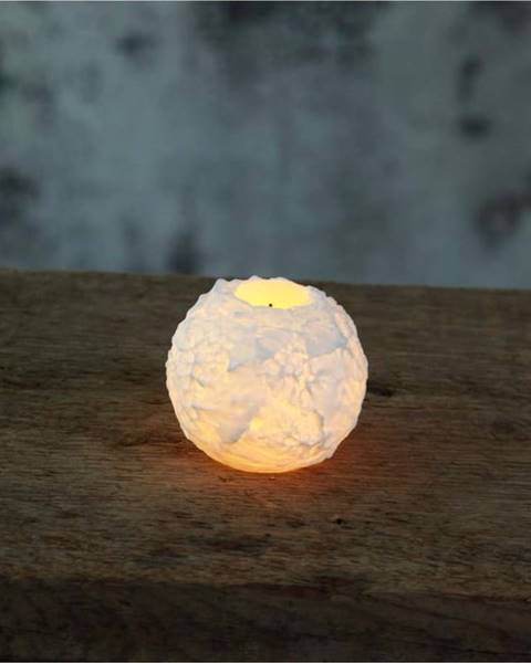 Star Trading Bílá vosková LED svíčka Star Trading Snowta, výška 6,5 cm