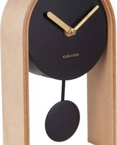 Stolní hodiny s březovým dřevem Karlsson Smart Pendulum Light