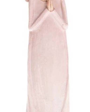 Růžová dekorativní soška Dakls Praying Angel, výška 14,5 cm