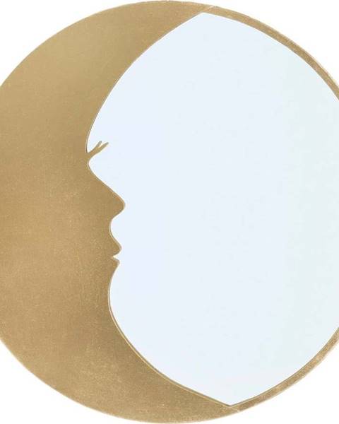 Nástěnné zrcadlo s detaily ve zlaté barvě Mauro Ferretti Moon, ø 72,5 cm