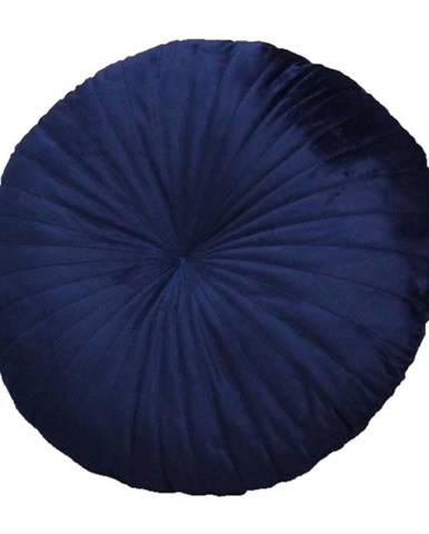 Polštář Velvet Round 45 tmavě modrý