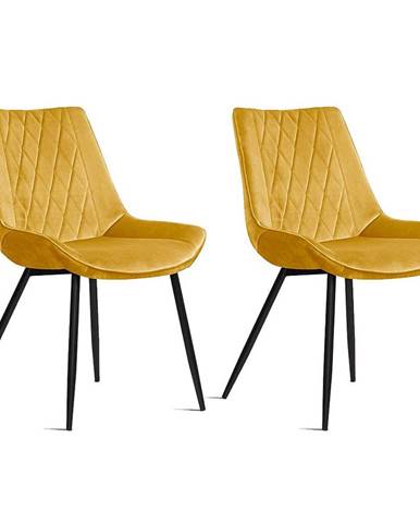 Židle Dubai Žlutá BL68/ Noha Černá - 2 ks