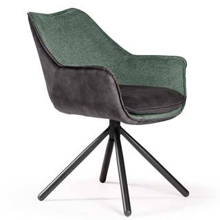 Židle Montreal Zelená+Šedá / Noha Černá