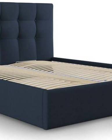 Modrá dvoulůžková postel Mazzini Beds Nerin, 180 x 200 cm
