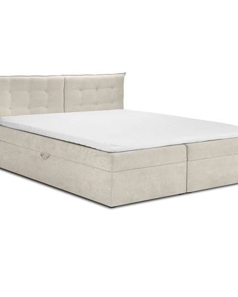 Mazzini Beds Béžová boxspring postel s úložným prostorem 160x200 cm Echaveria – Mazzini Beds