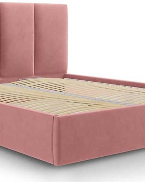 Mazzini Beds Růžová sametová dvoulůžková postel Mazzini Beds Juniper, 180 x 200 cm