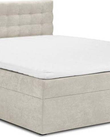 Béžová dvoulůžková postel Mazzini Beds Jade, 140 x 200 cm