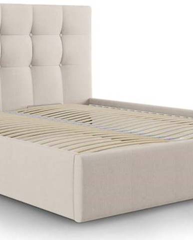 Béžová dvoulůžková postel Mazzini Beds Nerin, 180 x 200 cm