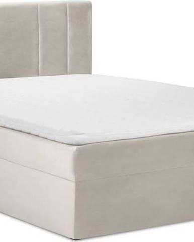 Béžová boxspring postel s úložným prostorem 140x200 cm Afra – Mazzini Beds