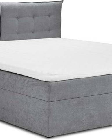 Šedá boxspring postel s úložným prostorem 180x200 cm Echaveria – Mazzini Beds