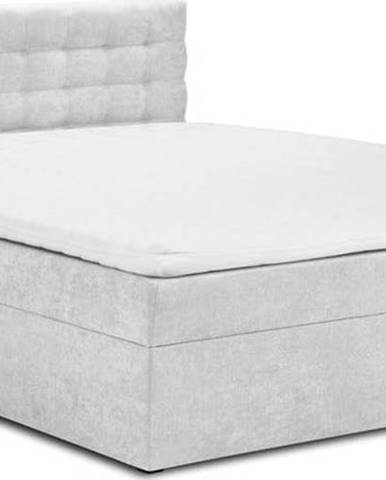 Světle šedá boxspring postel s úložným prostorem 180x200 cm Jade – Mazzini Beds
