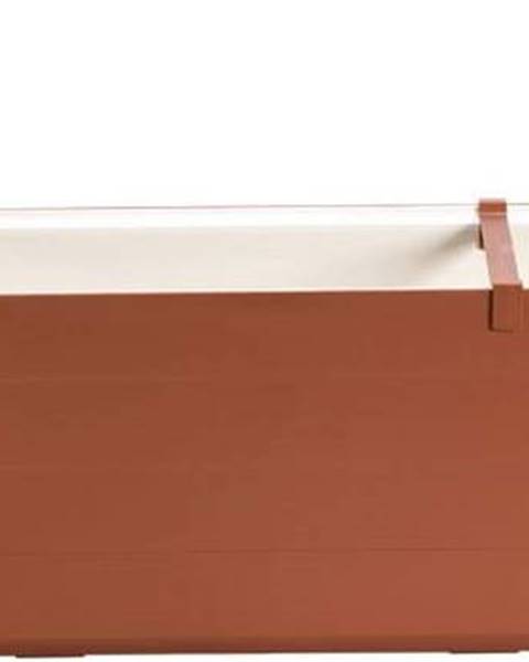 Plastia Hnědo-béžový samozavlažovací truhlík, délka 78 cm Berberis - Plastia