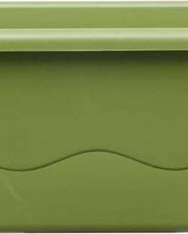 Zelený samozavlažovací truhlík Plastia Mareta, délka 80 cm