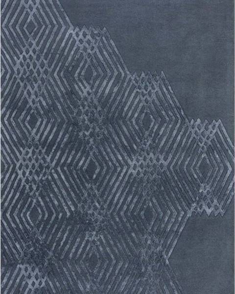 Modrý vlněný koberec Flair Rugs Diamonds, 160 x 230 cm