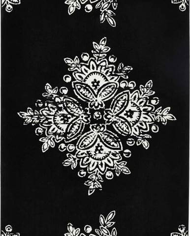 Černo-bílý koberec Hanse Home Gloria Blossom, 160 x 230 cm