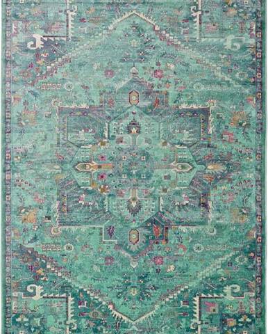 Zelený koberec z viskózy Universal Lara, 140 x 200 cm