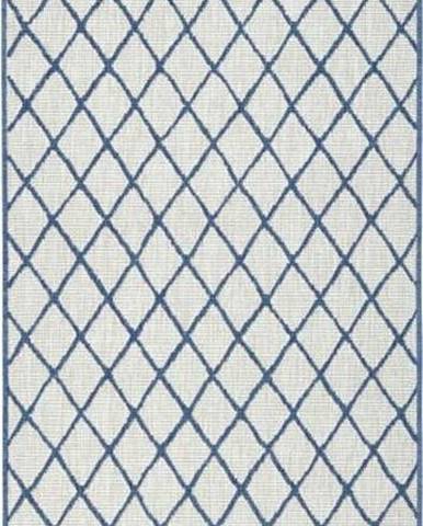 Modro-krémový venkovní koberec NORTHRUGS Malaga, 80 x 350 cm